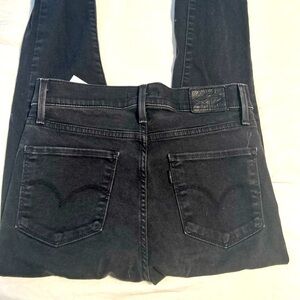 Levi high rise super skinny black jeans